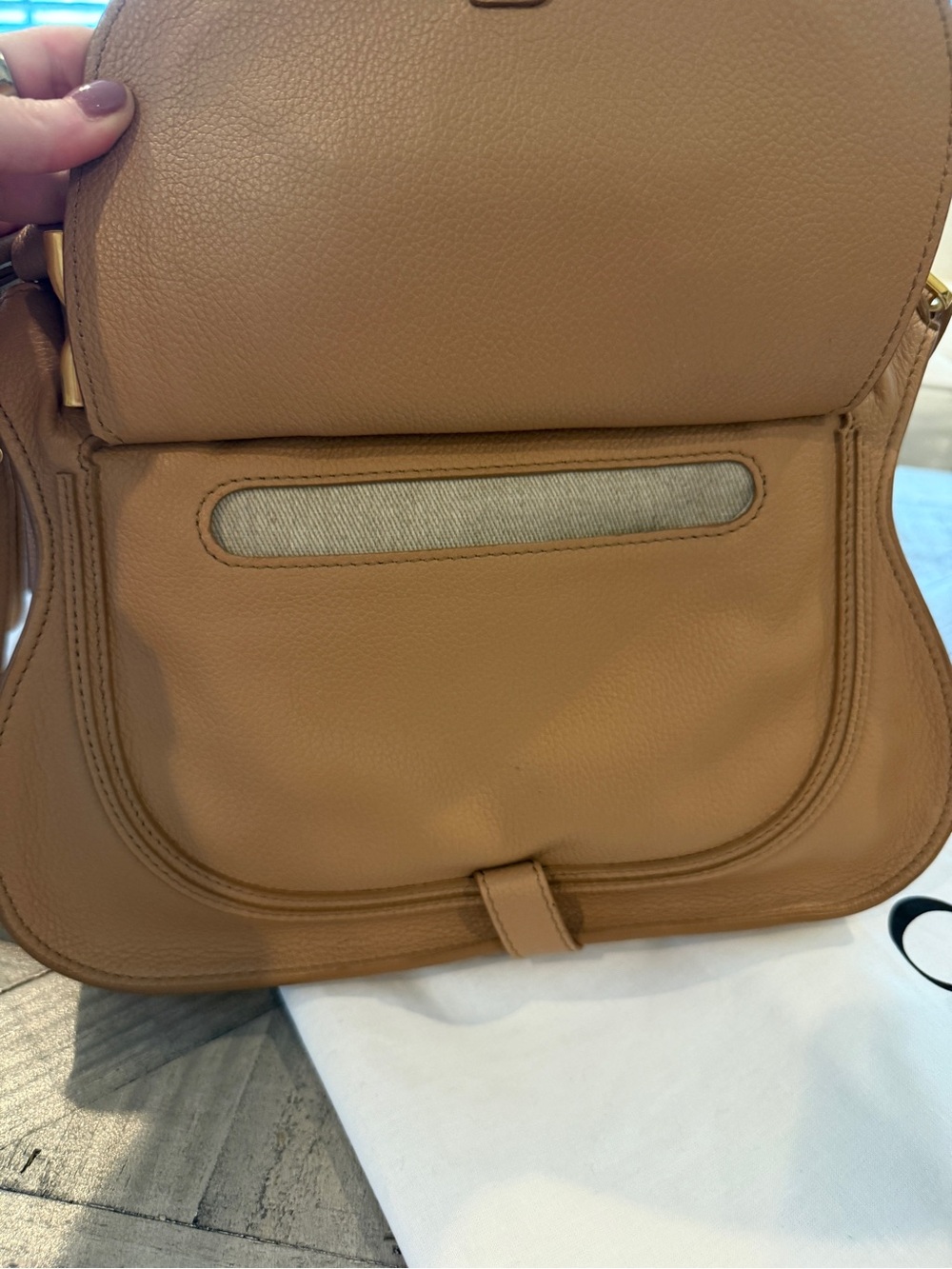 Chloé Marcie Small Satchel Cognac Brown Leather Satchel with Gold Hardware - Picture 10 of 15